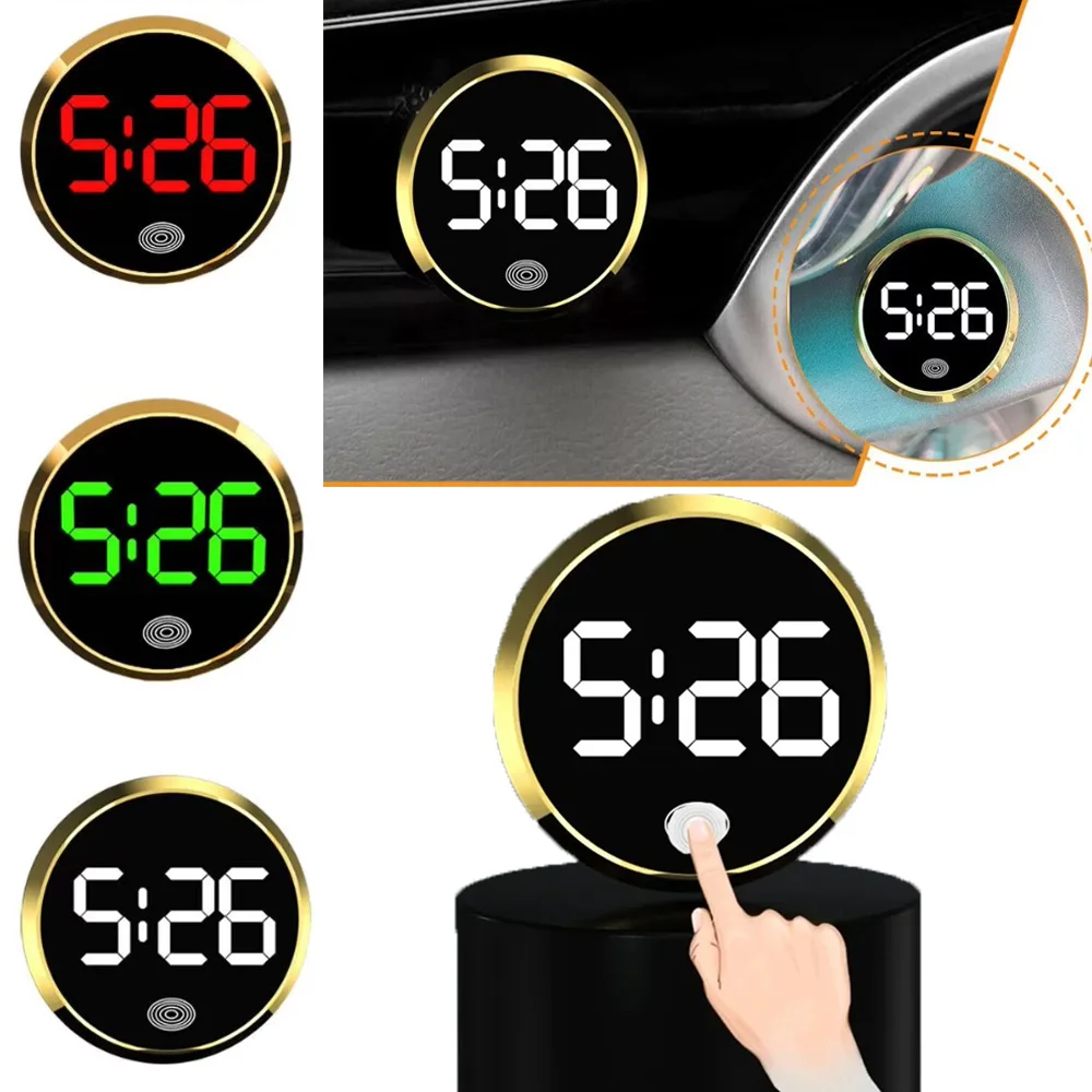 

Car Dashboard Clock On Board Clock Mini Luminous Round Car Dashboard On Board Air Vent Clocks Watch Digital Easy to Read