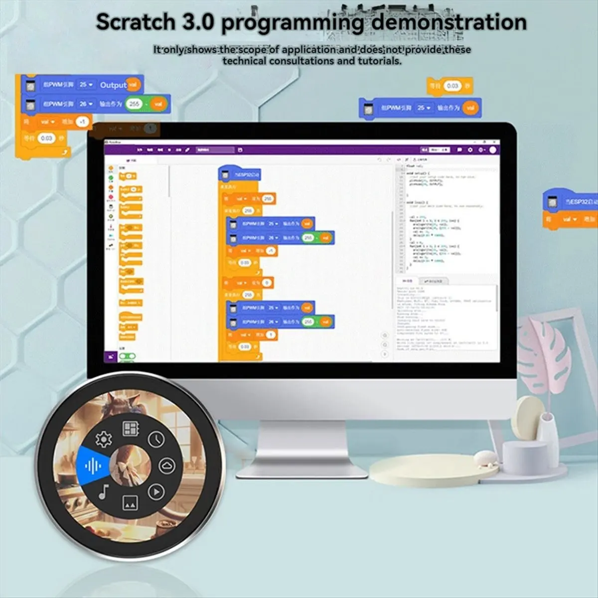 a94z]-capacitive-touch-screen-development-board-module-18-inch-round-screen-module-16m-flash-iot-lvgl-development