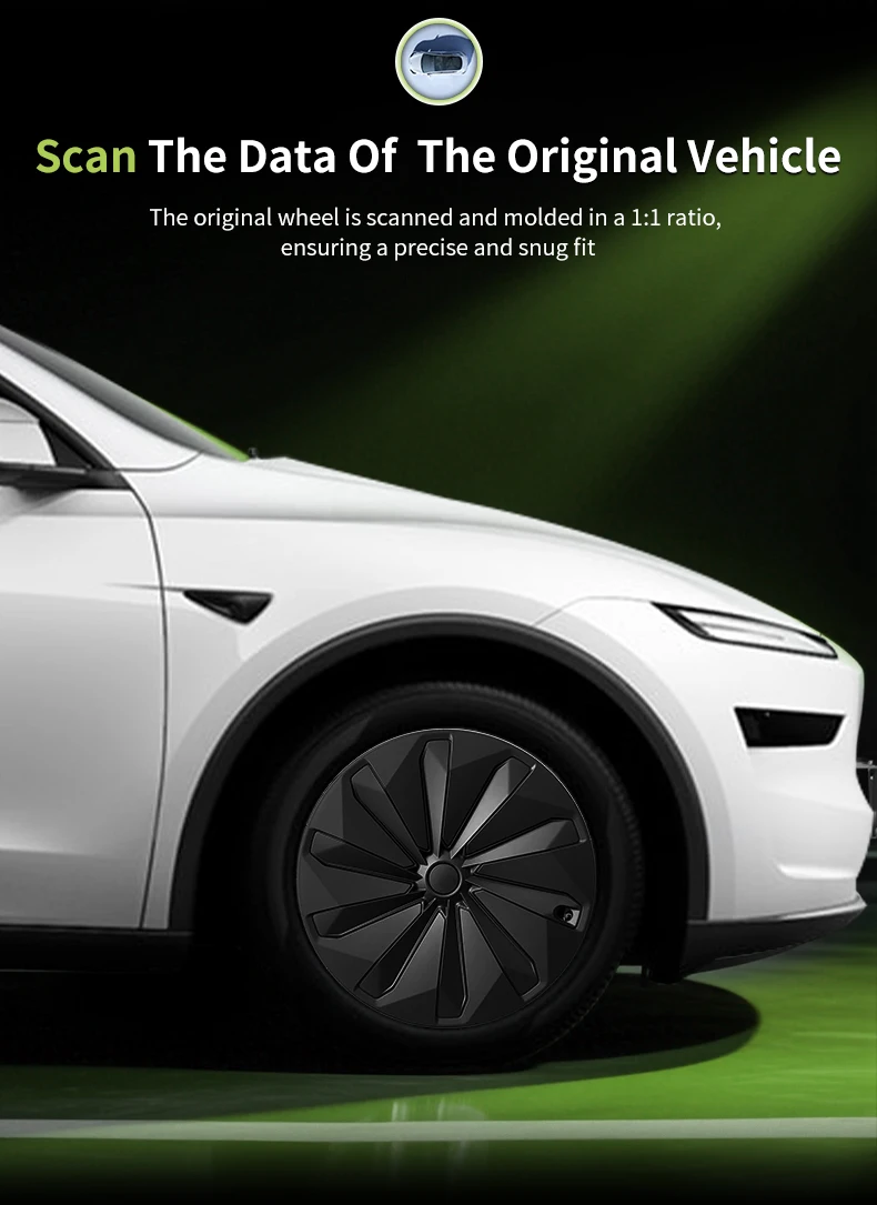 4 Stück für Model Y Juniper 2025-2026 19 Zoll Uberhelix-Style Radkappen für Tesla Felgenabdeckung Zubehör Radkappe Automobil-Radkappe – Detail 8