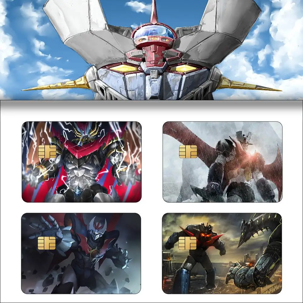 Anime Mazinger Z 100% Hot Sale Amine Credit Debit Bank Card Bus Card Film Skin Sticker 1 Set Of 4 Pcs
