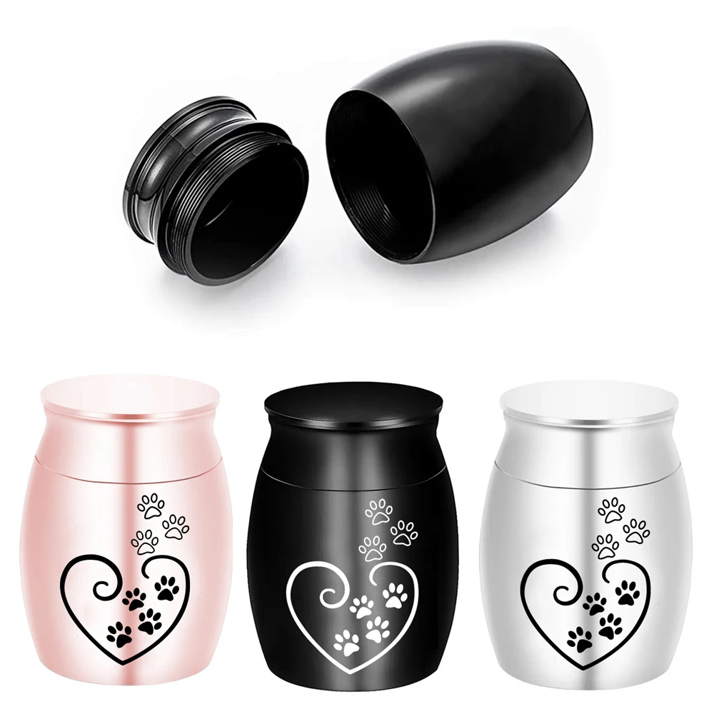 

Держатель для кремации пепла, урна для пепла домашних животных, принт лапы, кошка, собака, пепел, мемориал, подарок на память, алюминиевый сплав, водонепроницаемые декоративные урны