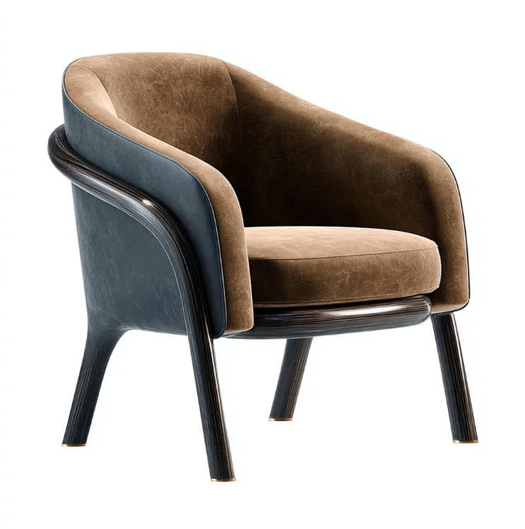 #Comfortable Modern Velvet Upholstered Accent Armchair With Wooden Frame Eco-Friendly Living Room Chair