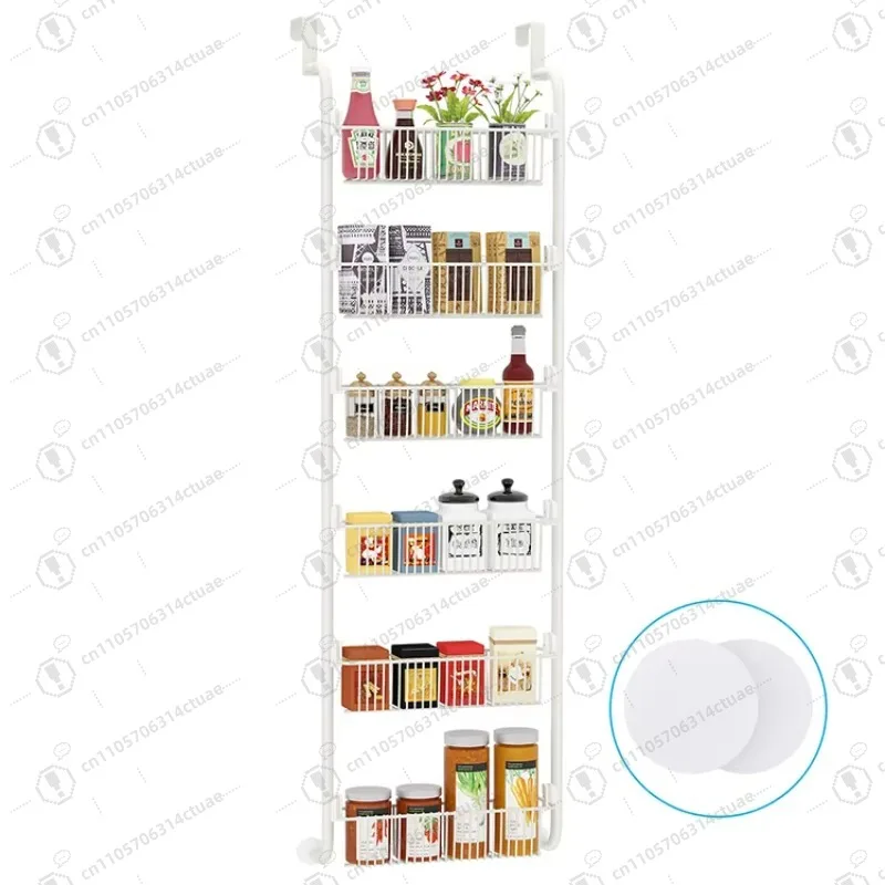 

1PC 16-Tier Kitchen Spice Rack with 5 Baskets Over-the-Door Pantry Shelf Organizer for Home Kitchen Storage