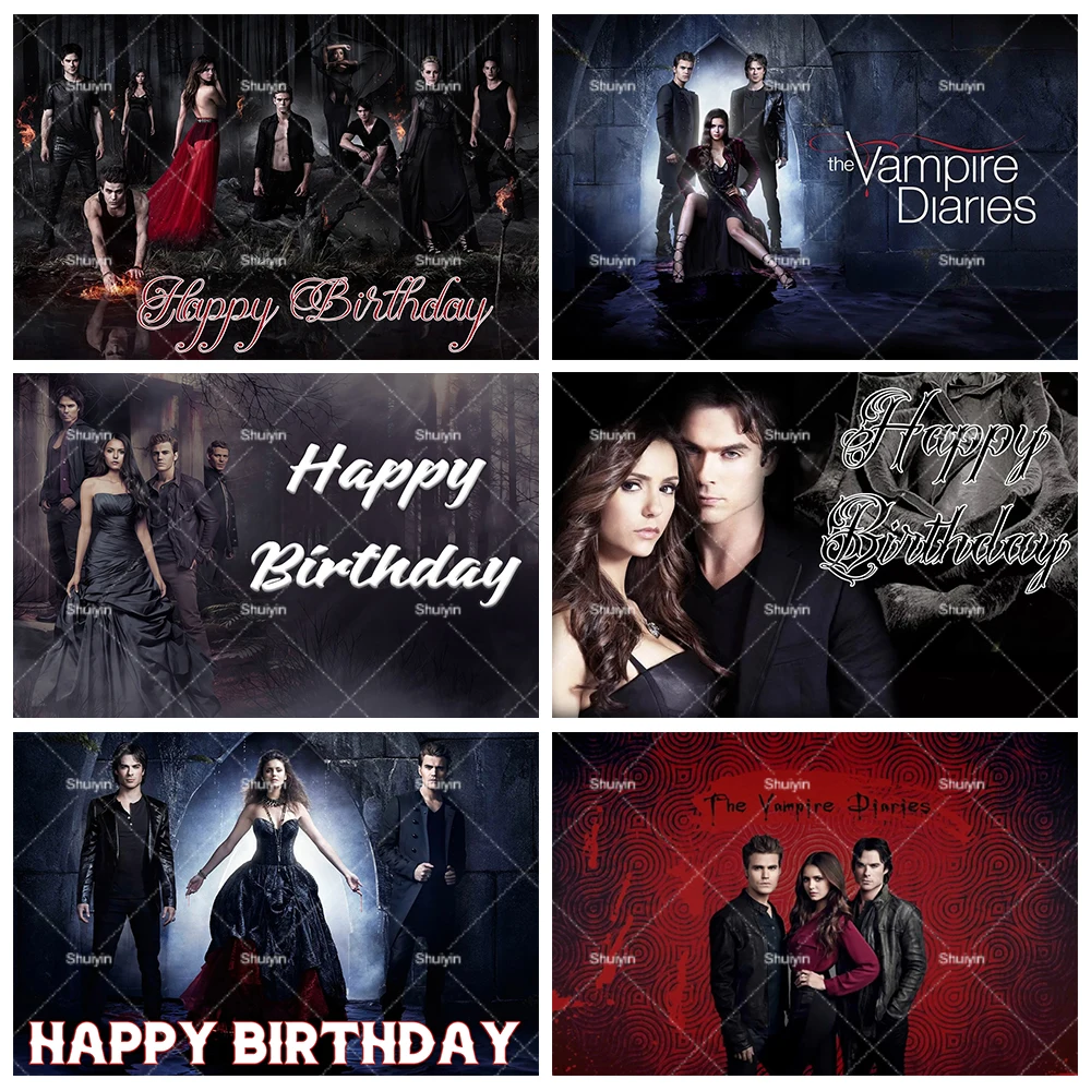 Film-The Vampire-Diaries Background Children Adult Birthday Decorations Party Supplies Baby Shower Banner Photography Backdrops