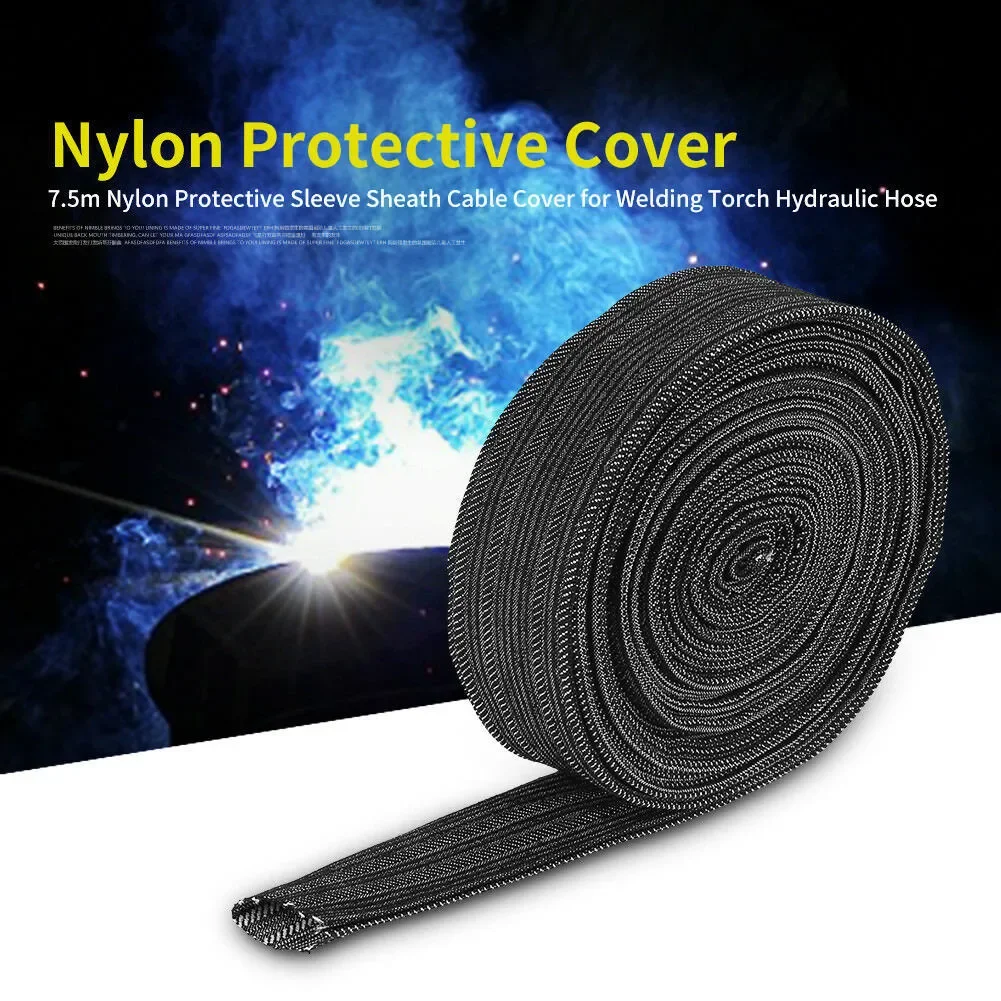 Flexible and Wear resistant Nylon Cover for 25FT Welding Tig Torch Hydraulic Hose Reliable and Flame retardant Protection