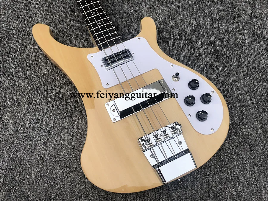 Electric Bass Guitar,neck through body,4 String Bass, Natural Color, Rosewood Fingerboard, 4003 High Quality, free shipping