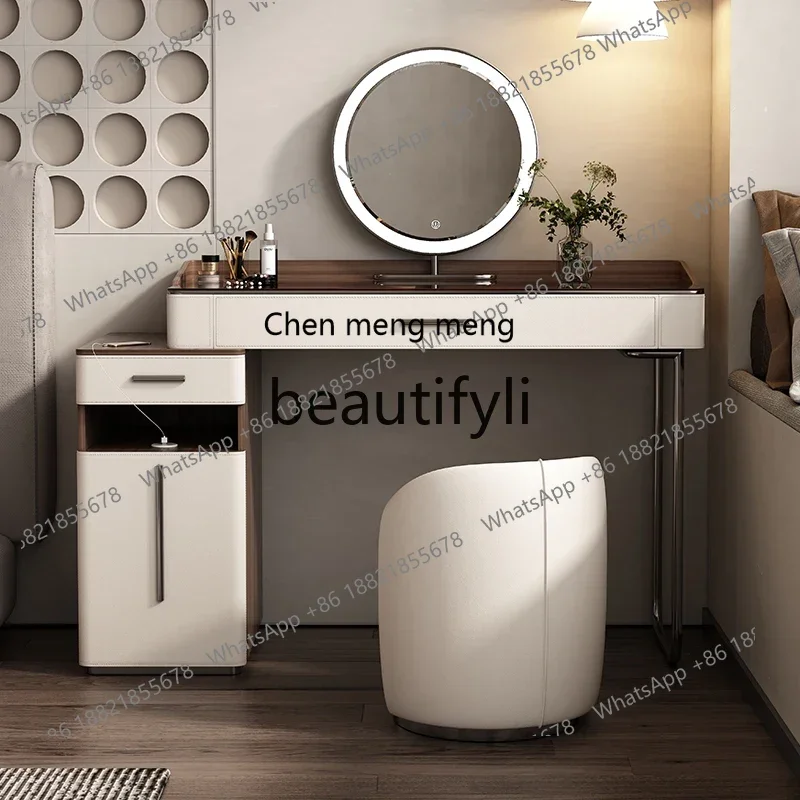 D178  Light luxury dresser, minimalist small apartment storage cabinet integrated, new, premium glass makeup table