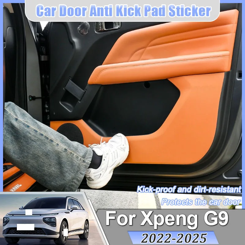 Car Door Leather Anti Kick Pad For Xpeng G9 2022-2025 2023 Dustproof Edge Protector Film Side Sticker Auto Interior Accessories