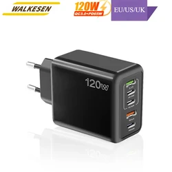 120W USB Charger Multi ports Type C Fast Charging Phone Charger For iPhone 16 15 Samsung s24 Xiaomi 14 Huawei PD Wall Chargers