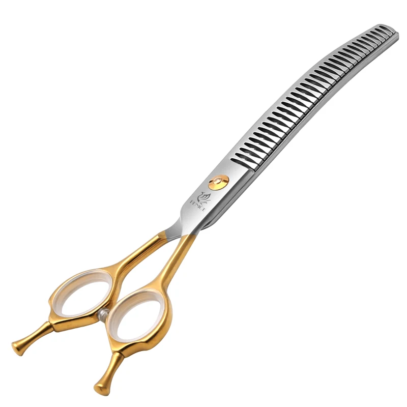 Fenice JP440C High Quality 7.0/7.5 inch Professional Dog Grooming Scissors Curved Chunker Scissors Grooming for Dogs Face Body