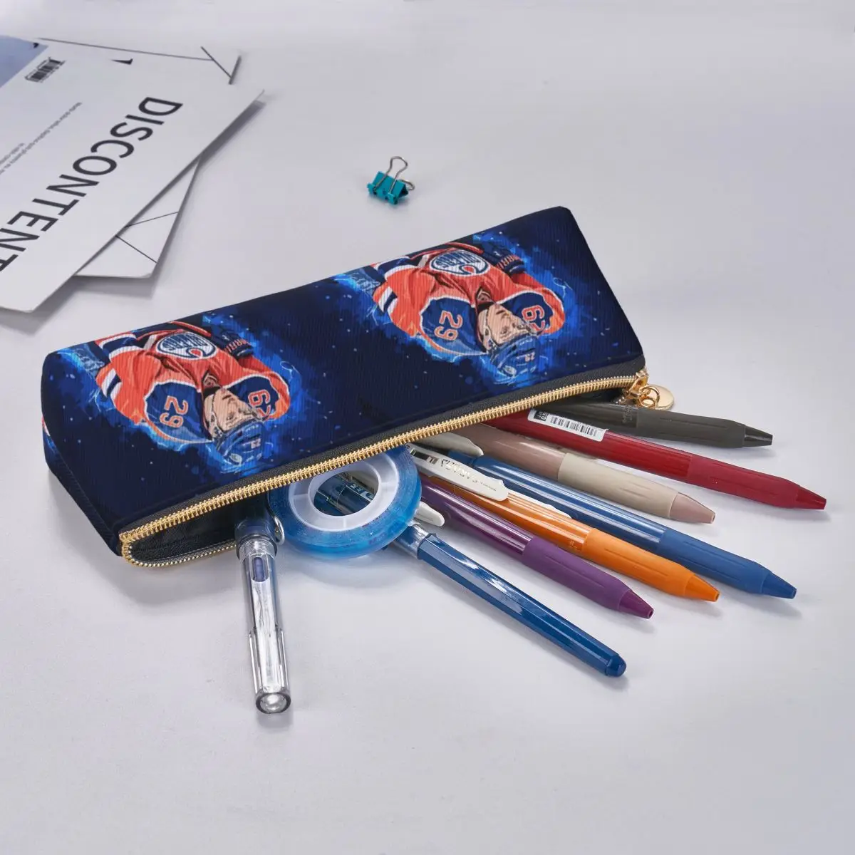 كونور ماك ديفيد 97 لمحبي إدمونتون أويلرز مقلمة حامل قلم لوازم مكتبية تخزين كبير صندوق القلم حقيبة أقلام رصاص ل