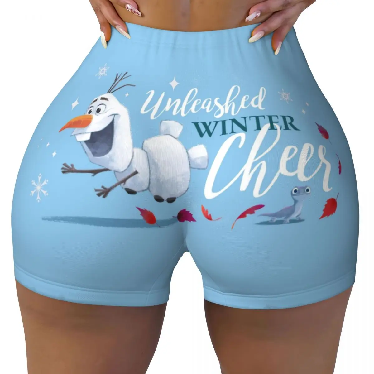 

Custom Olaf Wallpaper Anime Workout Volleyball Biker Shorts Women Frozen Gym Yoga Shorts