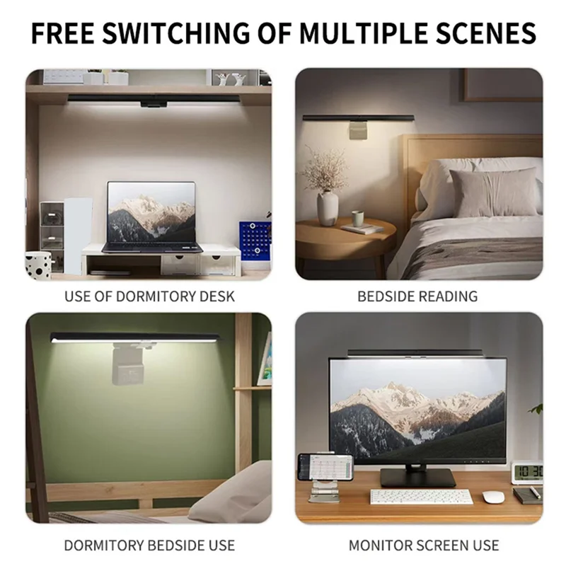 FYBL-Eye-Caring Dimmable LED Monitor Light Bar-Flat/Curved Screen Design Desk Lamp For Home/Office Study/Gaming