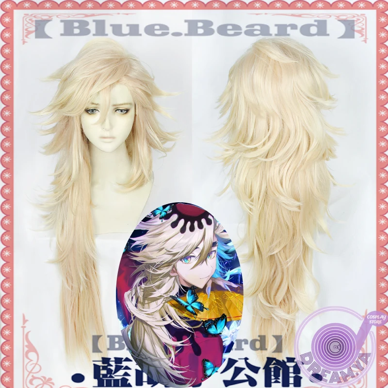 Douma Cosplay Wig Anime Blonde Long 100cm Synthetic Hair Heat Resistant Halloween Party Carnival Role Play +Wig Cap