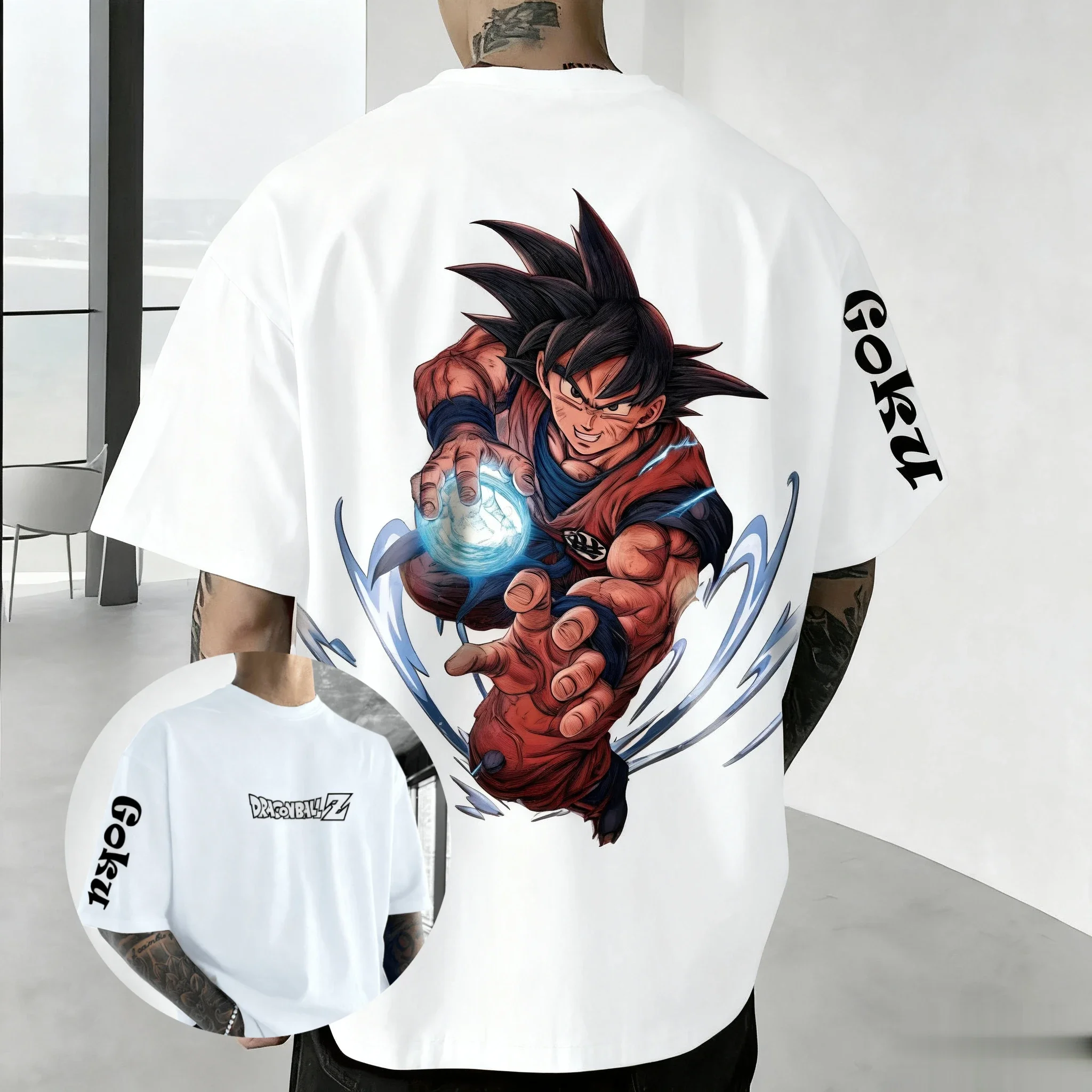 

Новая футболка унисекс 2026 года с принтом Dragon Ball Goku, мужская, с коротким рукавом, летняя, в стиле Y2K, с мультяшным графическим рисунком, уличная одежда, повседневный топ оверсайз