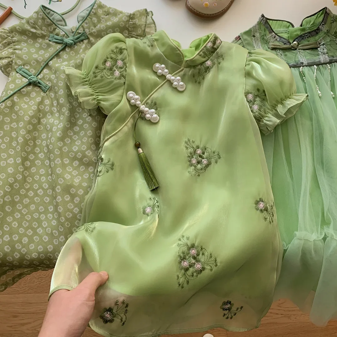 

Летние платья для девочек, детское платье Cheongsam, детская одежда высокого качества, свадебное платье принцессы в китайском стиле для девочек, новое