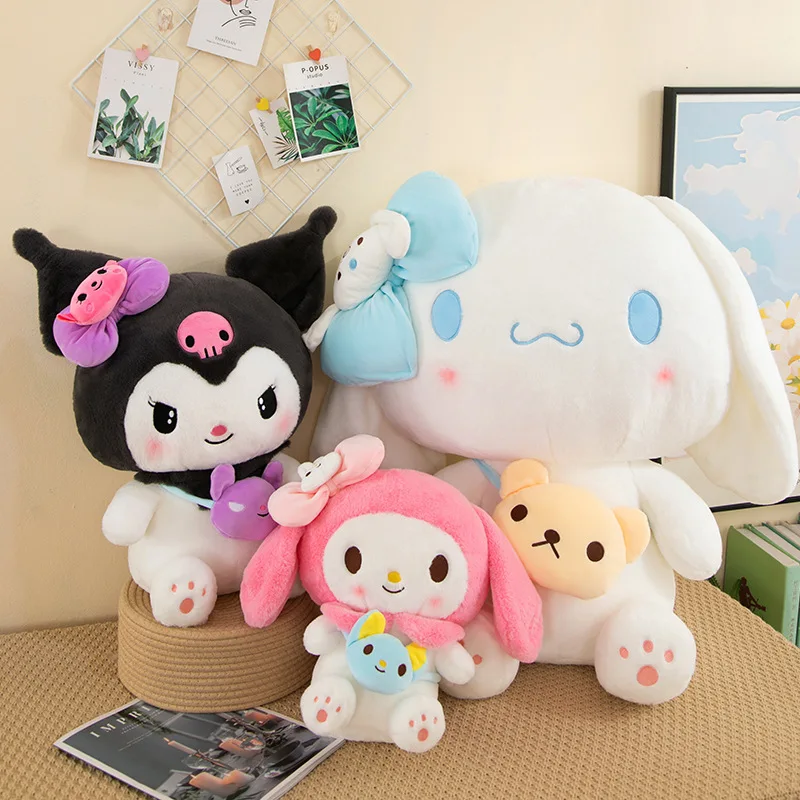 40cm Sanrio Backpack Kuromi Cinnamoroll Melody Plush Toy Sanrio Doll Pillow Plushies Stuffed Doll Girl Pillow Gifts for Kids