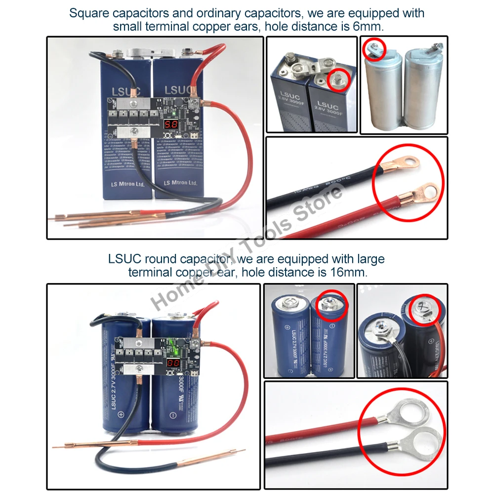 K13 Small Handheld Portable DIY 5V Farad Capacitors Spot Welder Kit PCB Control Board 18650 Battery Spot Welding Machine