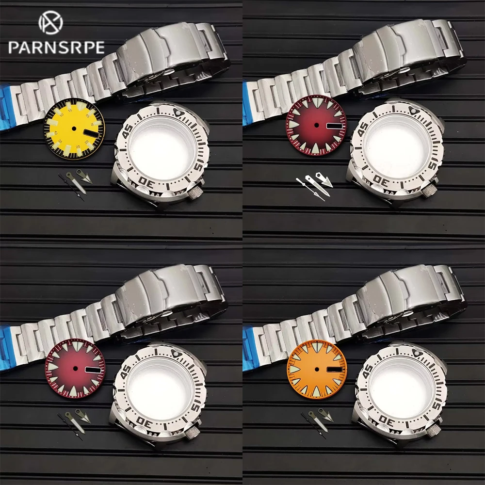 42mm water resistant sapphire case stainless steel bracelet green luminous sterile dial single rotating bezel watch accessories