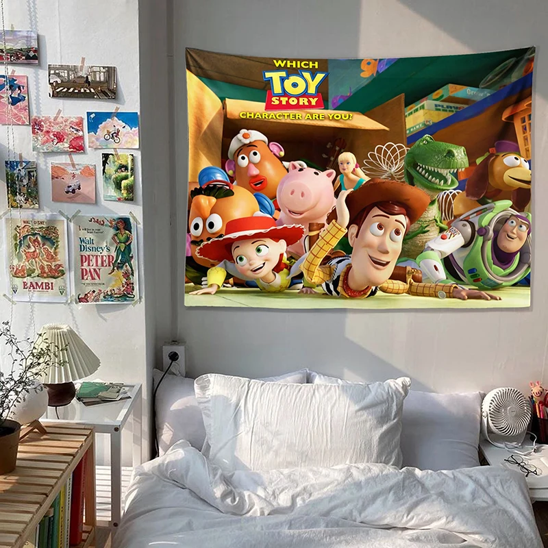 Toy Story Background Cloth Cartoon Anime Hanging Cloth Bedroom Wall Cloth Tapestry tapestry wall hanging  anime tapestry