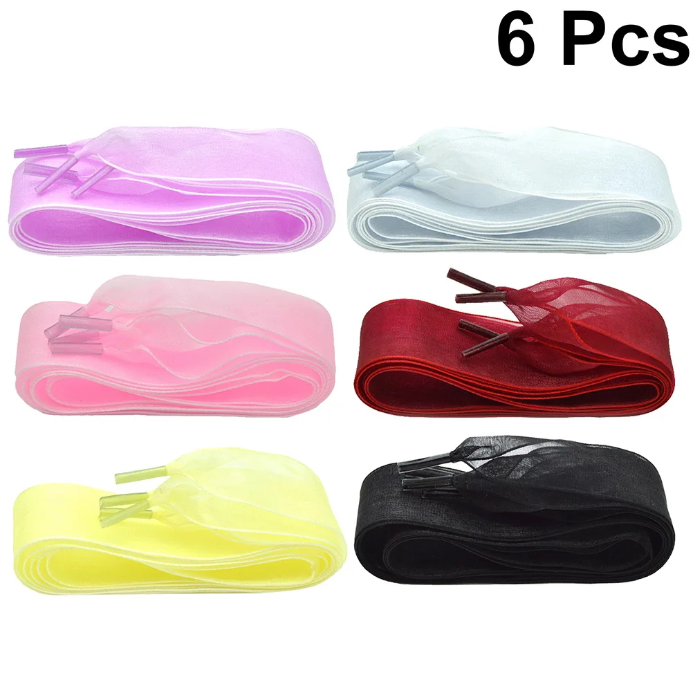 6 أزواج 2.5x115 سنتيمتر أربطة أحذية الشيفون أزياء بسيطة سلاسل مسطحة لأي أحذية خلق النمط الخاص بك النبيذ الأحمر