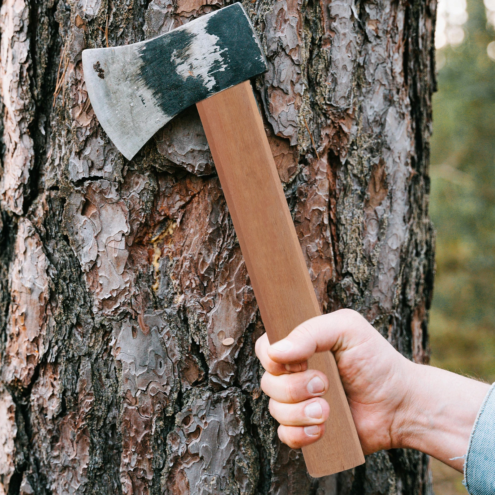 

Wooden Axe Handle Replacement Sturdy Long Handle for Camp Firewood Cutting Gardening Hiking Hunting Outdoor Activities Non-Slip