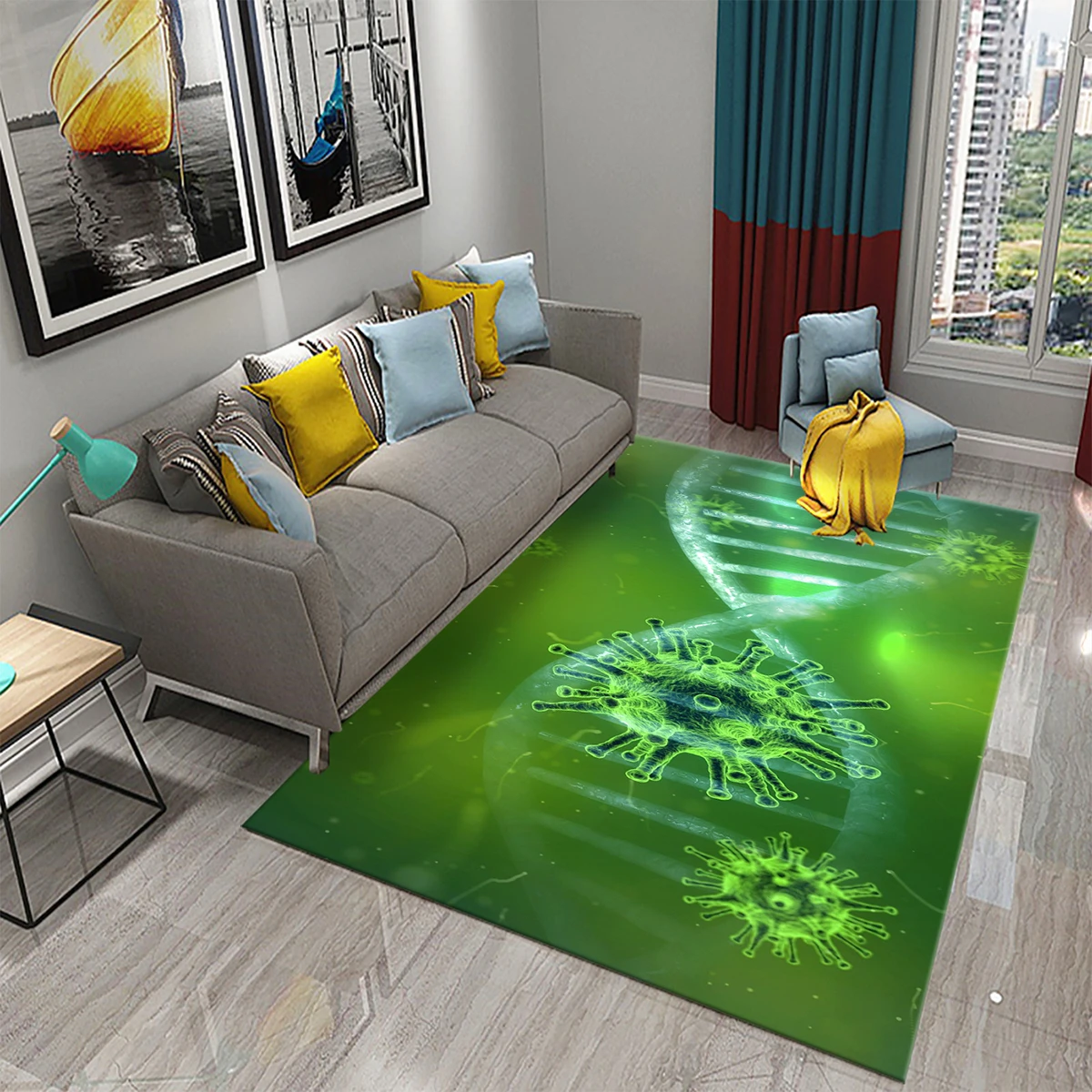 

Biological Science Carpet Green The Cells Rug Education Theme Area Rugs Door Mat Yoga Mats Kids Bedroom Living Room Flat Mat