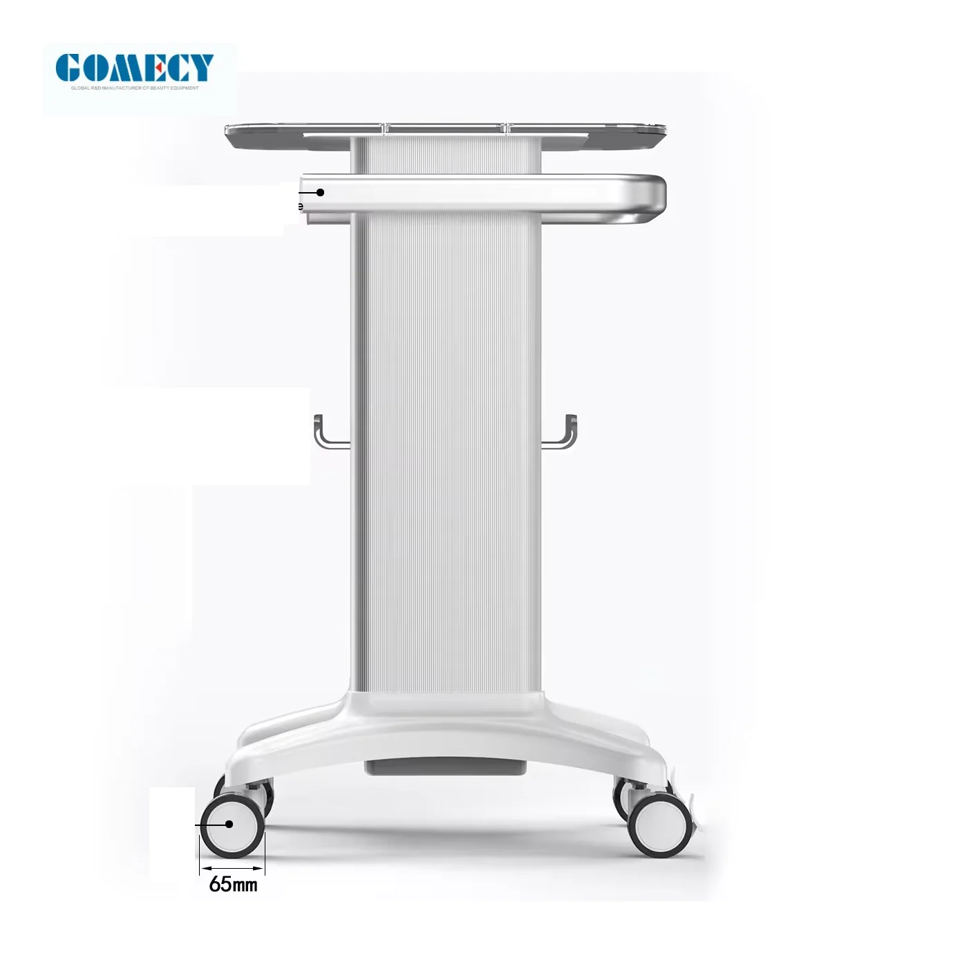 

Laser Physiotherapy Machine Use Modern 360 Degree Rotation Wheels Mobile Metal Beauty Trolley for Salon Use Display