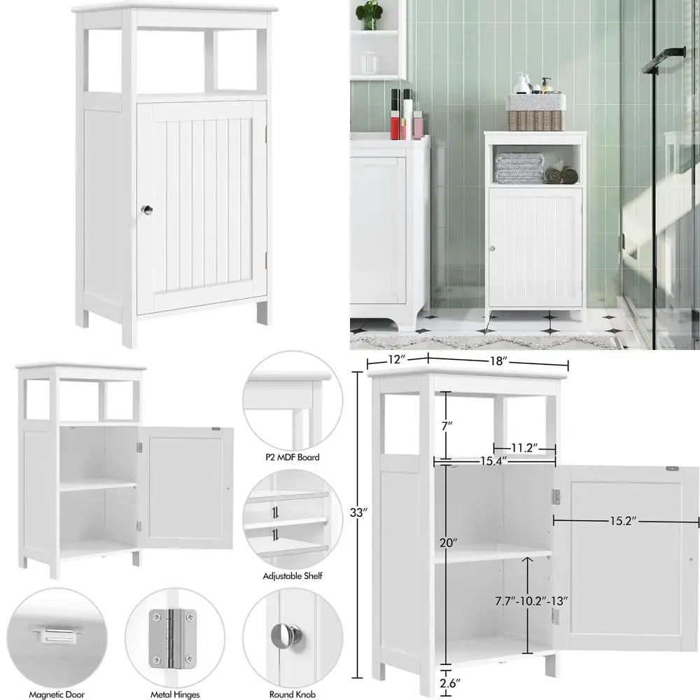 

отдельно стоящий шкаф для хранения в ванной комнате с регулируемыми полками для компактных гостиных