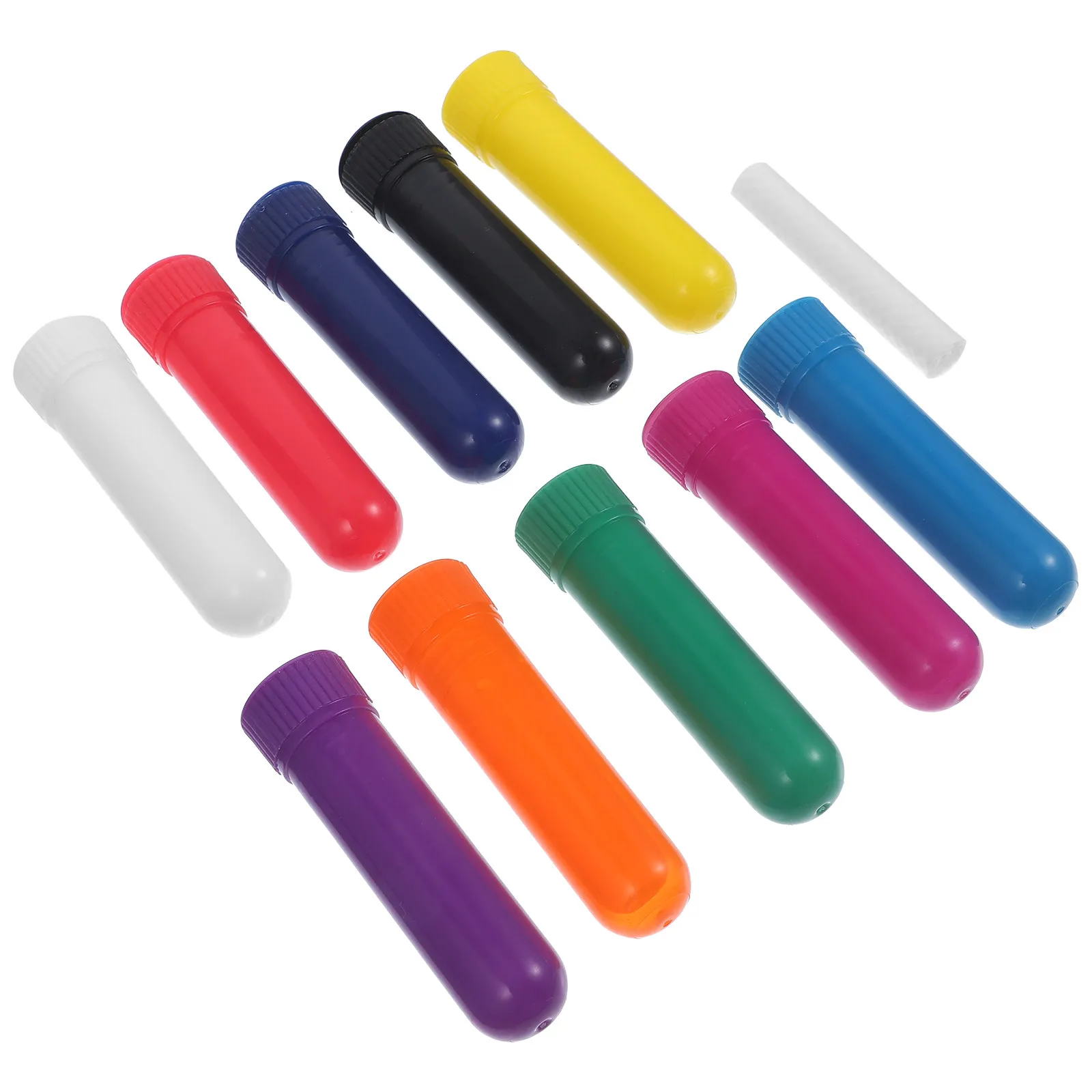 

12 set Blank Nasal Tubes Refillable Essential Oil Sticks Portable Aromatherapy For Mixed Color