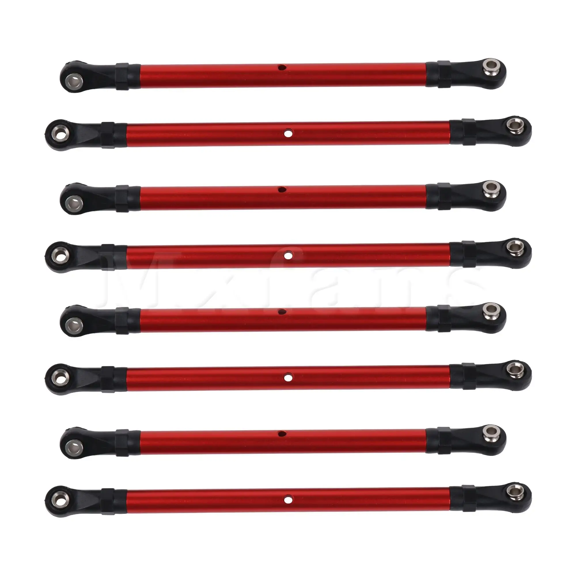 Mxfans 8Pcs RC Al. Rod Link Linkage Kit Replacement for AXIAL 313mm 1:10 Red