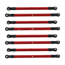 Mxfans 8Pcs RC Al. Rod Link Linkage Kit Replacement for AXIAL 313mm 1:10 Red