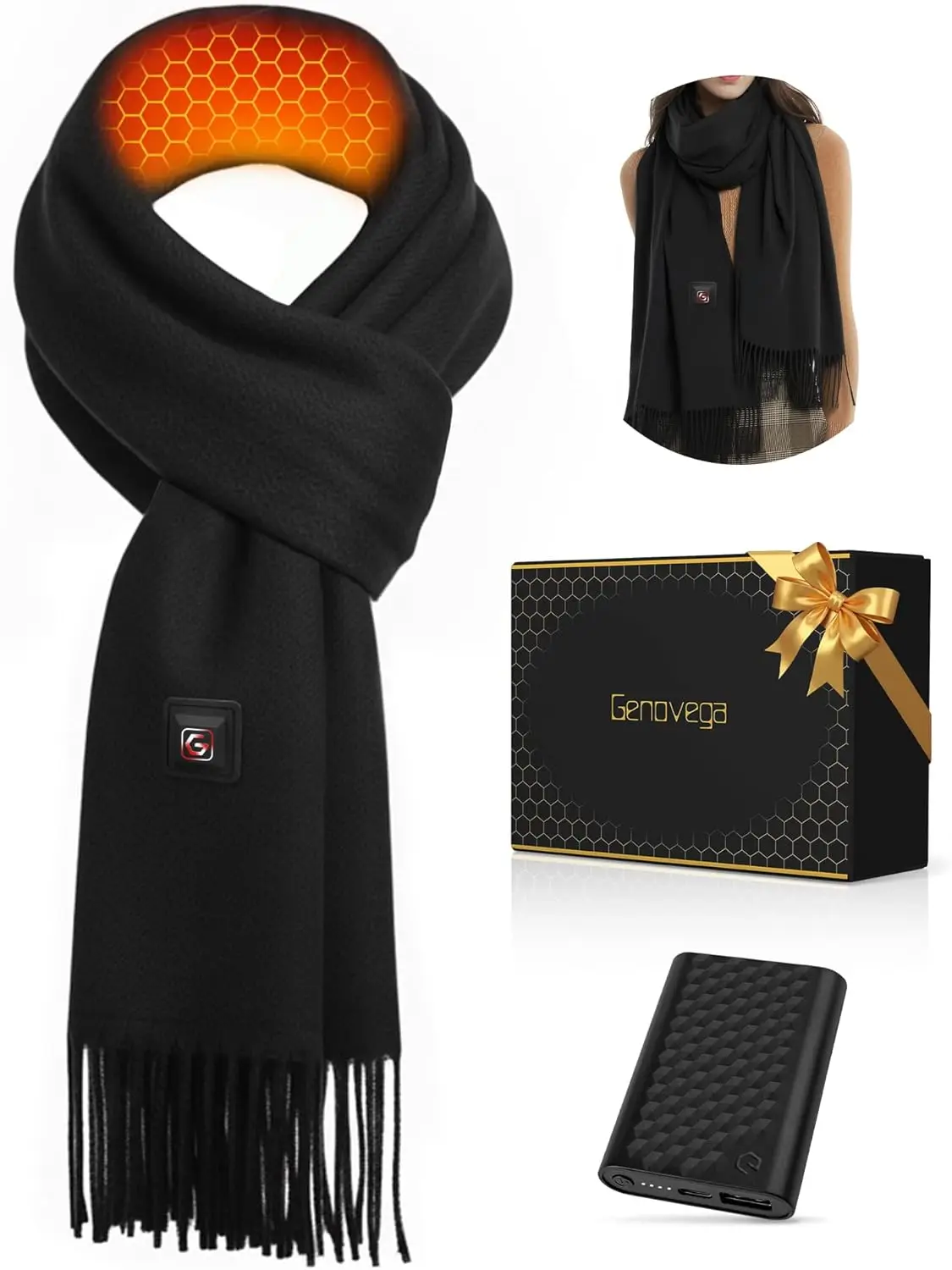 

Перезаряжаемый шарф с подогревом для мужчин и женщин — портативная электрическая грелка для шеи с 3 настройками нагрева, 8-часовая батарея