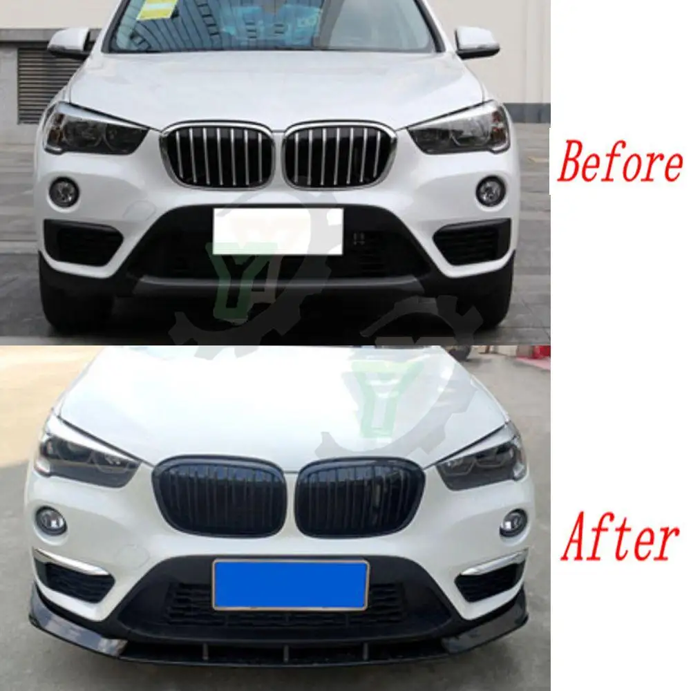 Car Front Bumper Lip Spoiler Splitter Diffuser Detachable Body Kit Cover Guard For BMW X1 F48 F49 2016 2017 2018 2019-2022