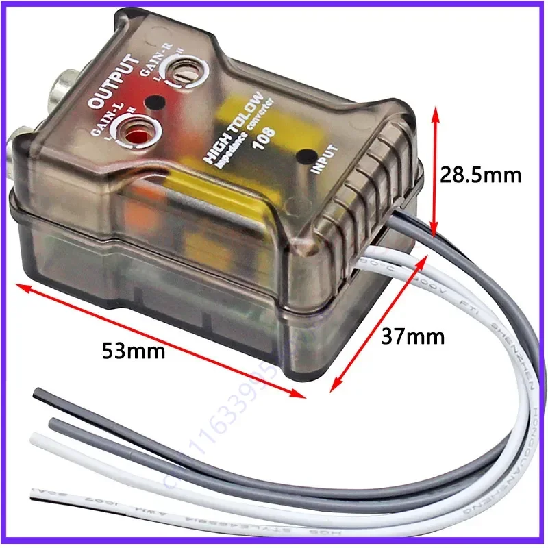 Audio Converter High To Low Passive for Car Stereo 2 Channel Subwoofer Amplifier Adapter