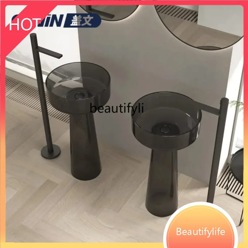 

XX80 Встроенный умывальник от пола до потолка Цветной прозрачный колонный умывальник Смола для отеля по индивидуальному заказу