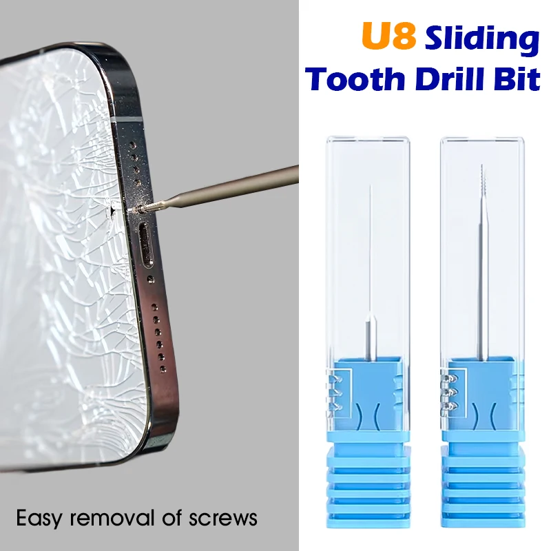 U8 Alloy Screw Extractor Drill Bit for Phone PCB Repair, Quick Removal Tool for Stripped Screws Without Damage (2Pcs)