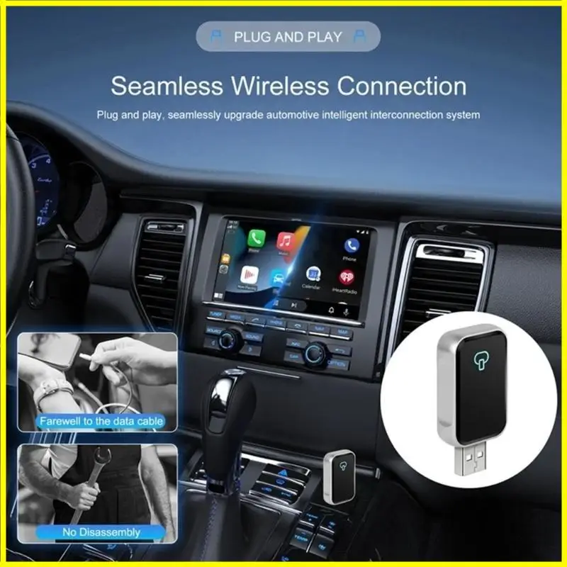 

Подключен к беспроводному автомобильному адаптеру с заглушками для зеркалирования экрана и воспроизводится для быстрого в опыте