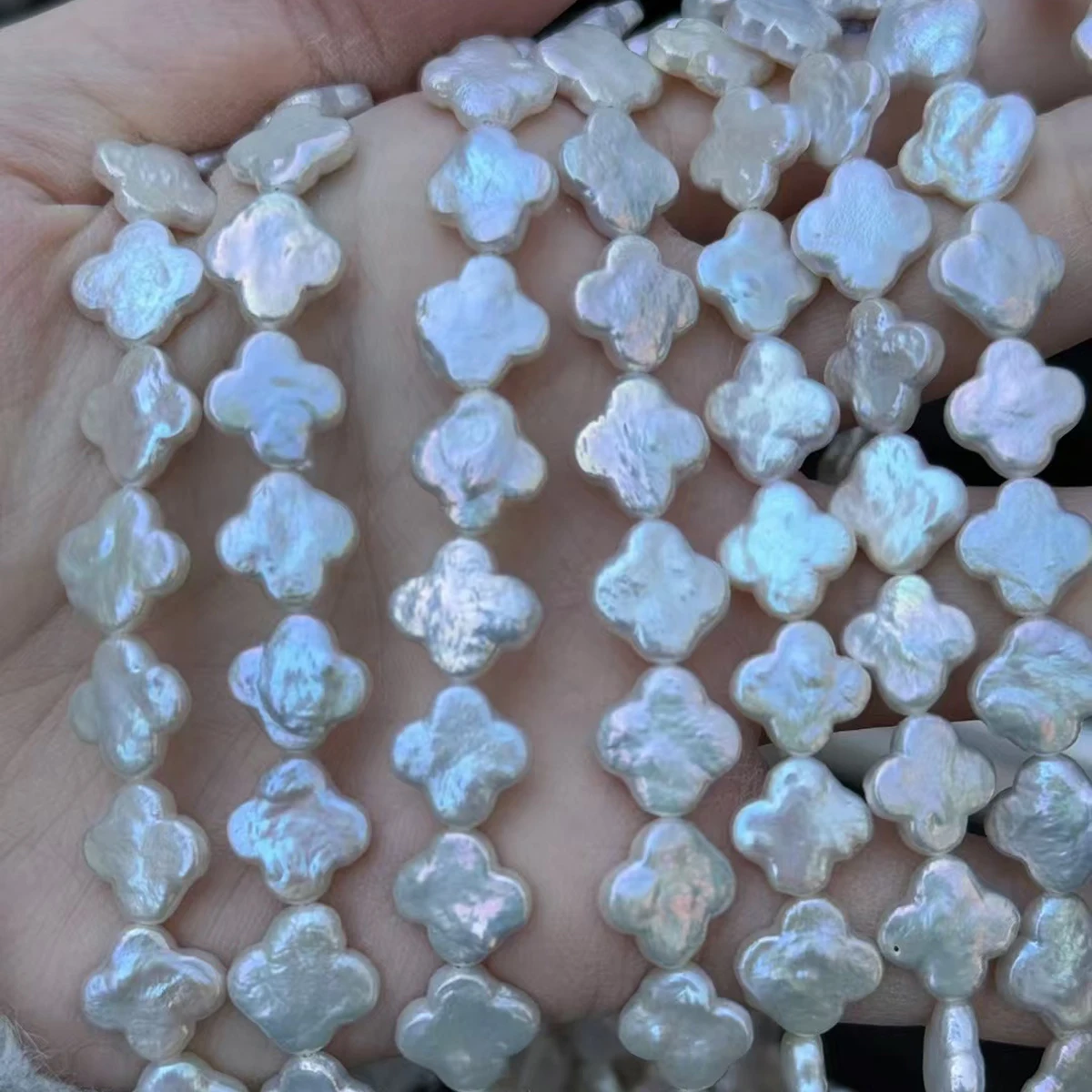 Natural Freshwater Pearl Four Leaf Clover Baroque Pearl 9.5-10.5mm For Jewelry Making DIY Necklace Earrings Bracelet Accessories