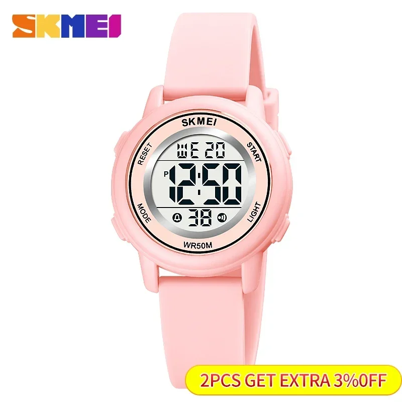 SKMEI-Montre-bracelet numérique pour enfants, étanche, alarme colorée, LED, sport, garçons, filles, enfants, 1721