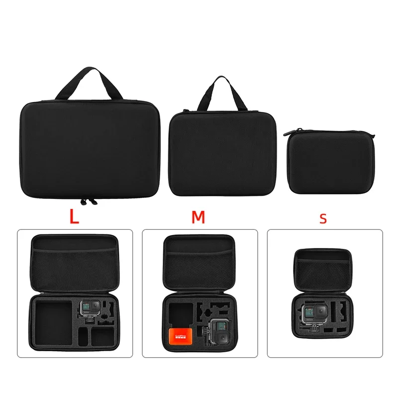 Carrying Case for GoPro Hero 9/10/11/12 Storage Bag L/M/S Size Travel Handbag Anti-shock Hardshell Box Action Camera Accessories