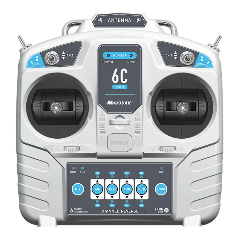 Microzone MC6C Mini RC Transmitter 2.4G 6CH Radio Controller with Receiver for RC Fixed Wing Quadcopter Car Boat Model