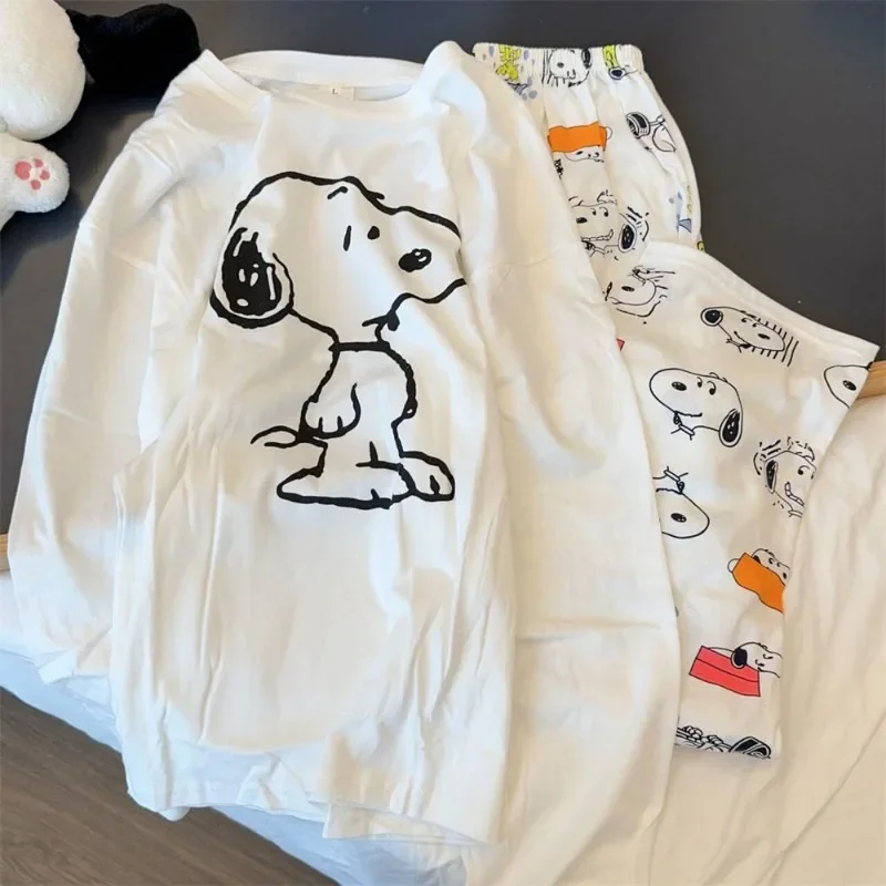 

Оригинальная весенне-осенняя Тонкая Хлопчатобумажная Пижама Snoopy с персонализированным мультяшным персонажем из фильма, Повседневная хлопковая домашняя одежда