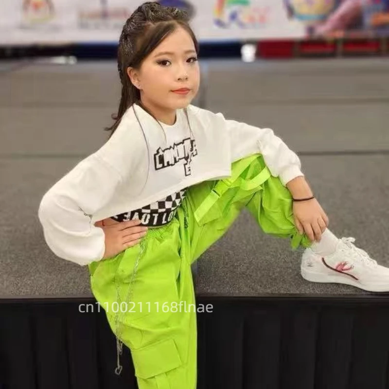 Abbigliamento da ballo di strada per bambini, abbigliamento da donna di marca alla moda, danza jazz, hip-hop, abbigliamento da ballo di strada per ragazze, set da passerella
