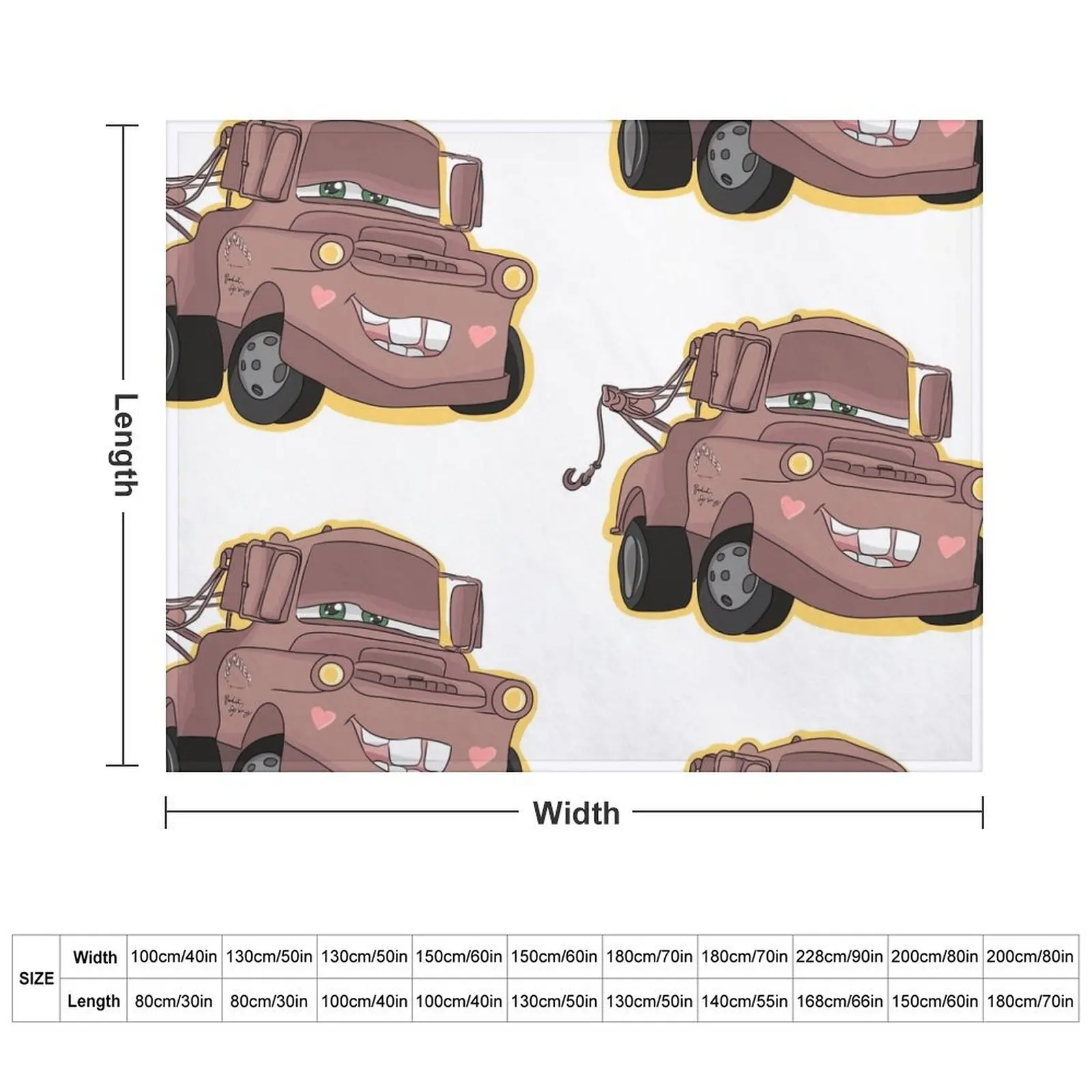 Tow Mater Kawaii Throw Blanket Fashion Sofas Flannels Extra Large Throw Blankets