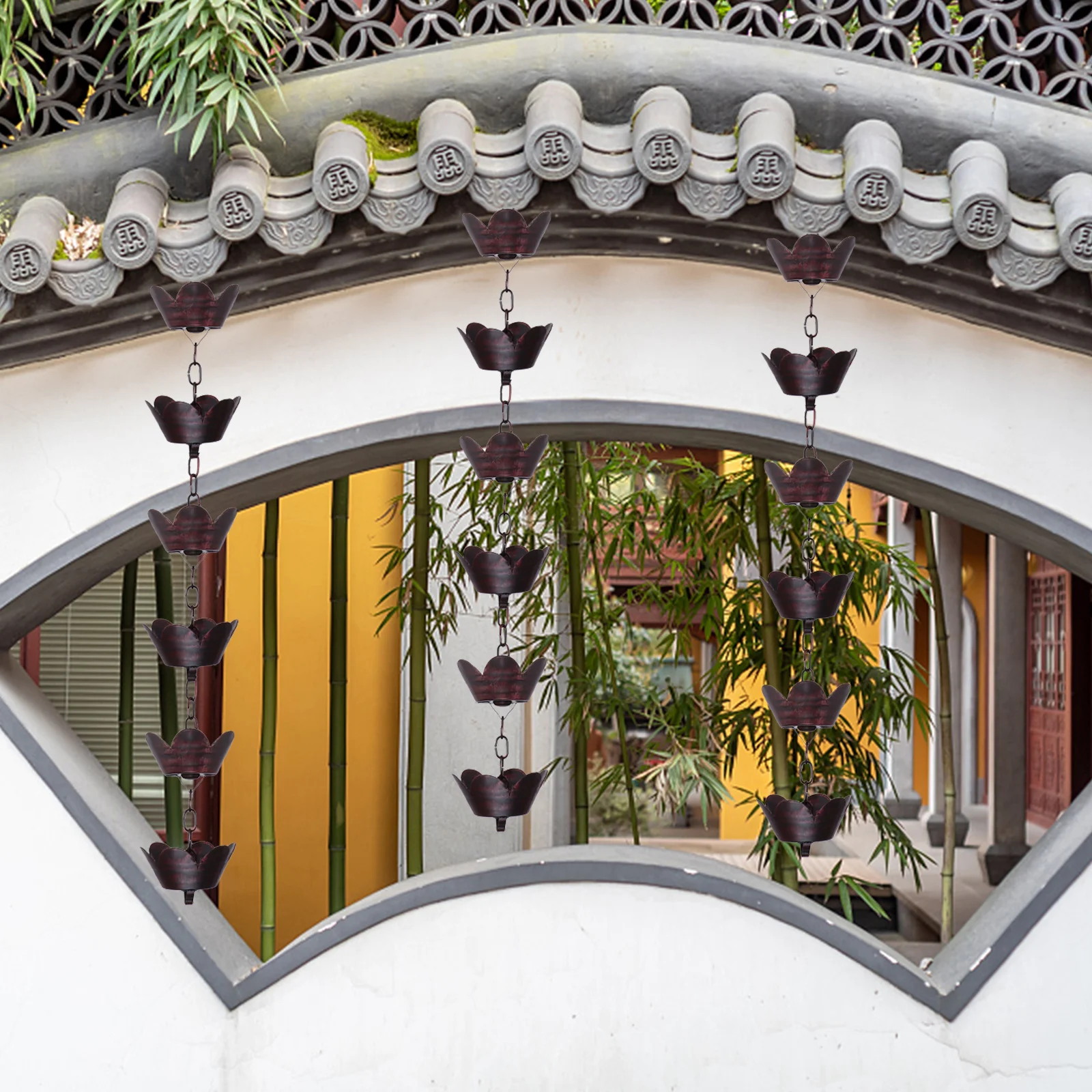 

Metal Rain Chain Petal Shape 1m Stylish for Roof Downspout Garden Drainage Accessory Winter Drainage Chain