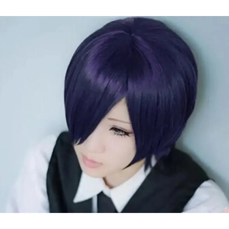 Toka Kirishima Touka Cosplay Wig Anime Tokyo Ghoul Short Purple Heat Resistant Synthetic Hair Wigs Costome Party Peruca Pelucas