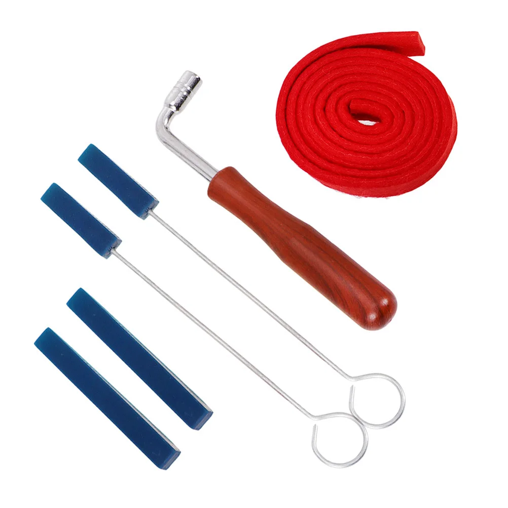 6 pcs Piano Tuning Hammer Metal Piano Wrench Wooden Handle Sound Quality Adjustment Tool Kit For Keyboard Instruments