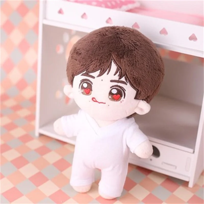 New V neck White romper for 20cm doll clothes Black Yellow Shirt 20cm Plush Doll's Clothes Toy Dolls Accessories Korea Kpop EXO