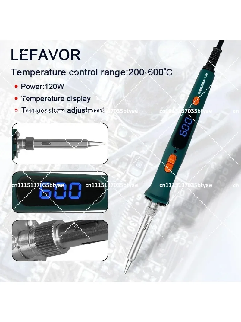 120W/150W Digital Soldering Iron Kit with Dual Calibration Temperature 200-600°C for Electronics Repair DIY